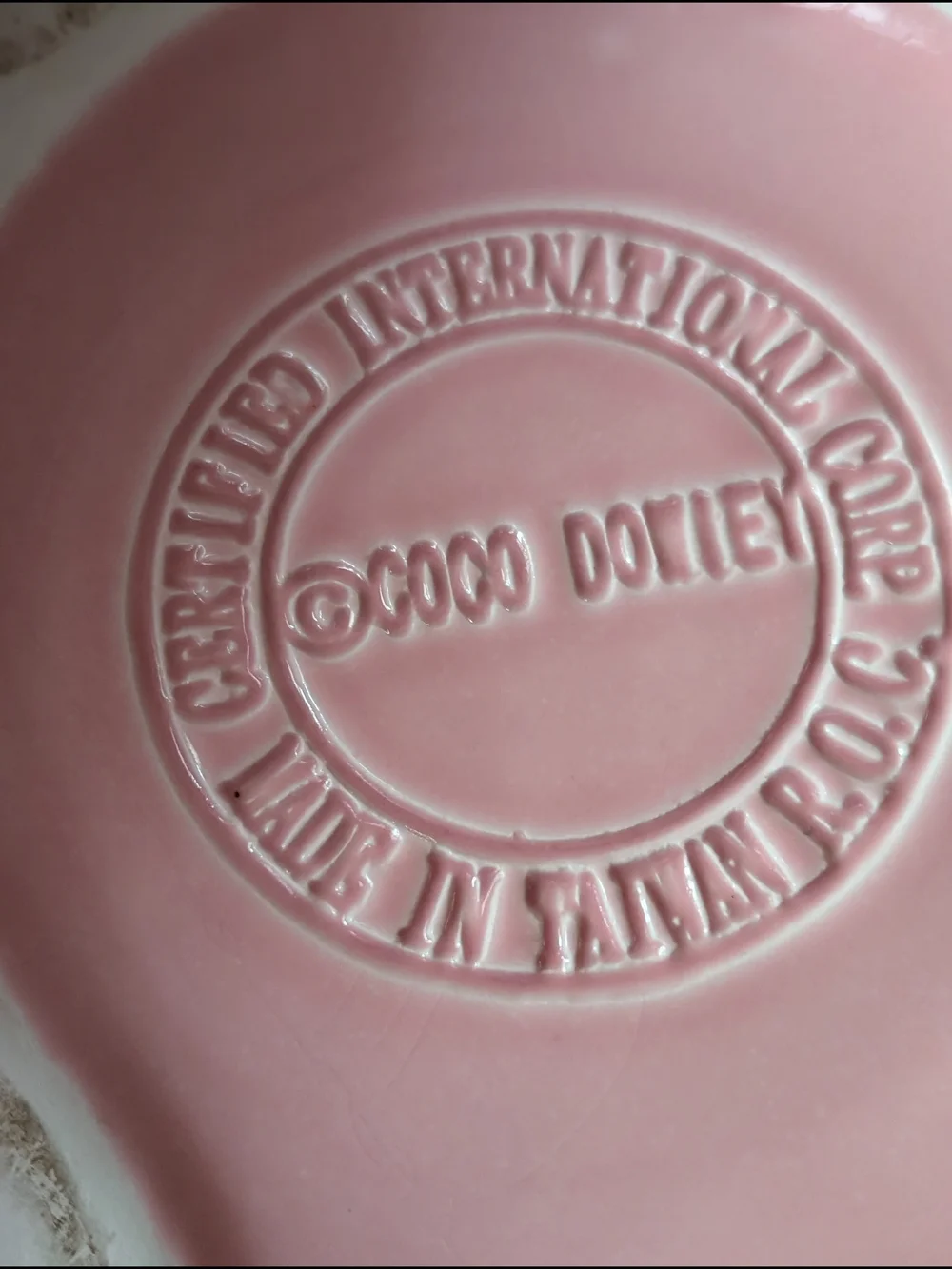 Coco Dottie Pink Ceramic Cookie Jar with Embossed Logo